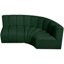 Meridian Arc Green Boucle Fabric 3 pc Modular Sectional IMAGE 5