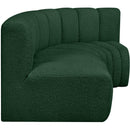 Meridian Arc Green Boucle Fabric 3 pc Modular Sectional IMAGE 6