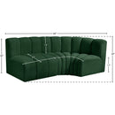 Meridian Arc Green Boucle Fabric 3 pc Modular Sectional IMAGE 7
