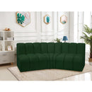 Meridian Arc Green Boucle Fabric 3 pc Modular Sectional IMAGE 2