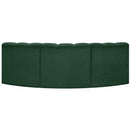 Meridian Arc Green Boucle Fabric 3 pc Modular Sectional IMAGE 3