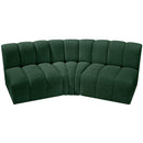 Meridian Arc Green Boucle Fabric 3 pc Modular Sectional IMAGE 4