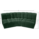 Meridian Arc Green Boucle Fabric 3 pc Modular Sectional IMAGE 7