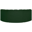 Meridian Arc Green Boucle Fabric 3 pc Modular Sectional IMAGE 3