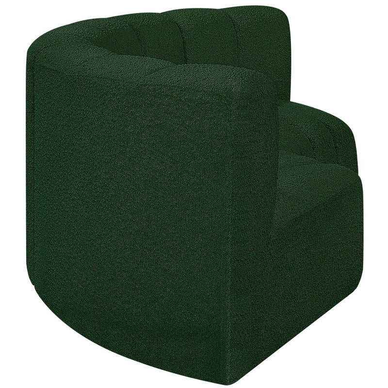 Meridian Arc Green Boucle Fabric 3 pc Modular Sectional IMAGE 6