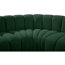 Meridian Arc Green Boucle Fabric 3 pc Modular Sectional IMAGE 7