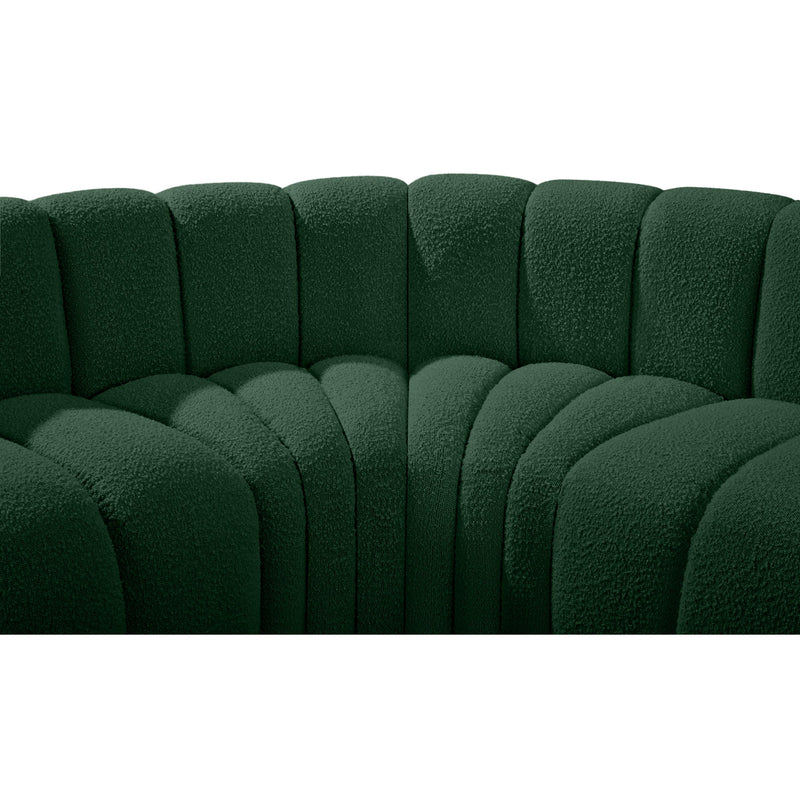 Meridian Arc Green Boucle Fabric 3 pc Modular Sectional IMAGE 7