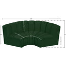 Meridian Arc Green Boucle Fabric 3 pc Modular Sectional IMAGE 8