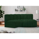 Meridian Arc Green Boucle Fabric 3 pc Modular Sectional IMAGE 2