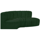 Meridian Arc Green Boucle Fabric 3 pc Modular Sectional IMAGE 6