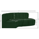 Meridian Arc Green Boucle Fabric 3 pc Modular Sectional IMAGE 7