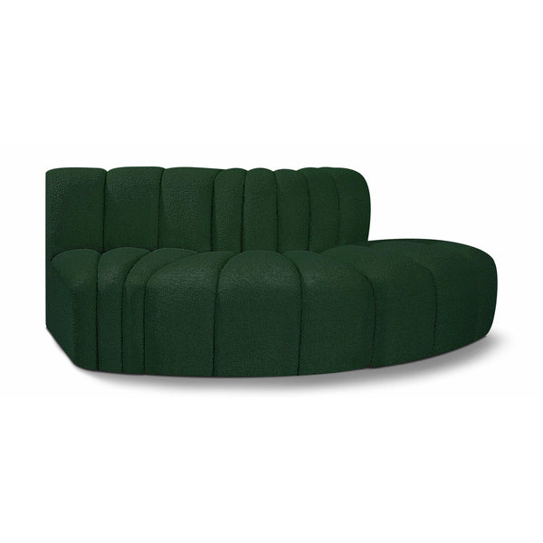 Meridian Arc Green Boucle Fabric 3 pc Modular Sectional IMAGE 1
