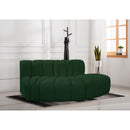 Meridian Arc Green Boucle Fabric 3 pc Modular Sectional IMAGE 2
