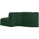Meridian Arc Green Boucle Fabric 3 pc Modular Sectional IMAGE 3