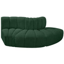Meridian Arc Green Boucle Fabric 3 pc Modular Sectional IMAGE 4
