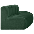 Meridian Arc Green Boucle Fabric 3 pc Modular Sectional IMAGE 5