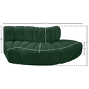 Meridian Arc Green Boucle Fabric 3 pc Modular Sectional IMAGE 6