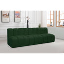 Meridian Arc Green Boucle Fabric 3 pc Modular Sectional IMAGE 2
