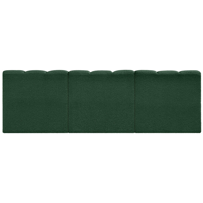Meridian Arc Green Boucle Fabric 3 pc Modular Sectional IMAGE 3