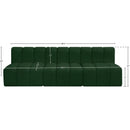 Meridian Arc Green Boucle Fabric 3 pc Modular Sectional IMAGE 8