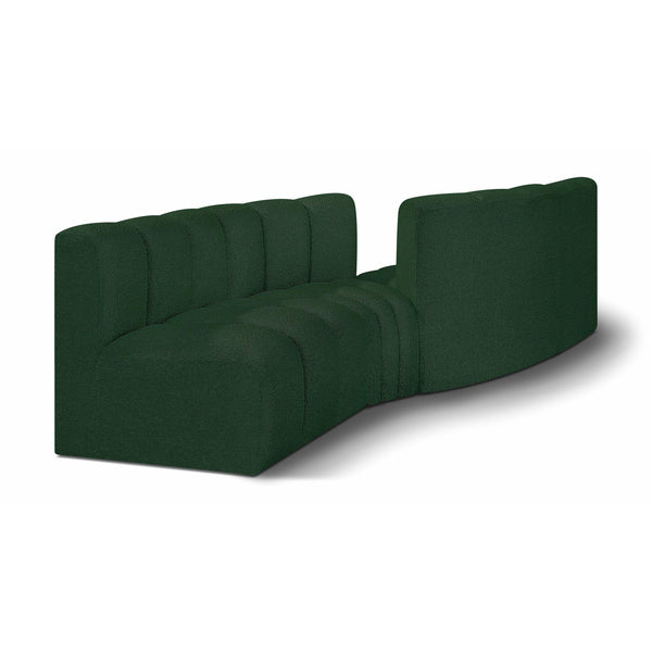 Meridian Arc Green Boucle Fabric 4 pc Modular Sectional IMAGE 1