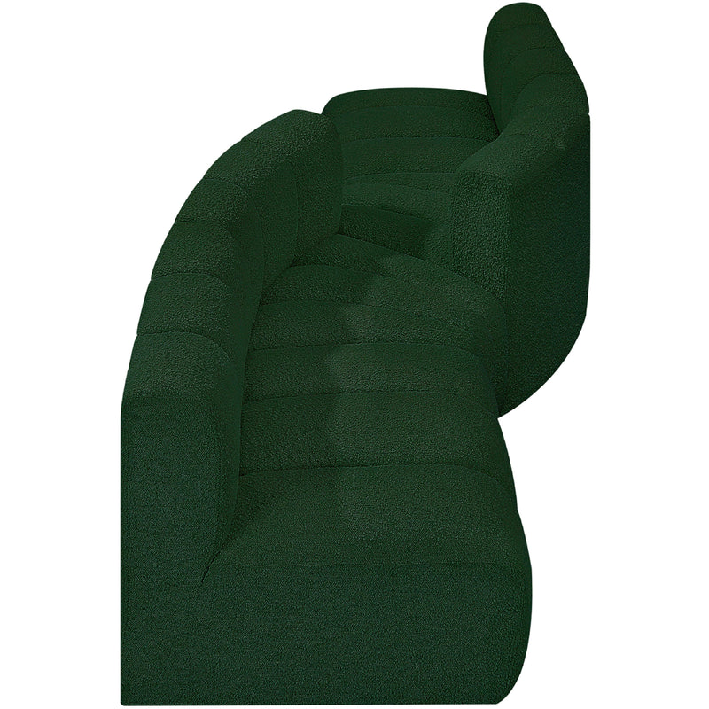 Meridian Arc Green Boucle Fabric 4 pc Modular Sectional IMAGE 4