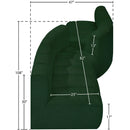 Meridian Arc Green Boucle Fabric 4 pc Modular Sectional IMAGE 7