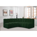Meridian Arc Green Boucle Fabric 4 pc Modular Sectional IMAGE 2