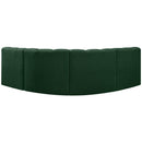 Meridian Arc Green Boucle Fabric 4 pc Modular Sectional IMAGE 3