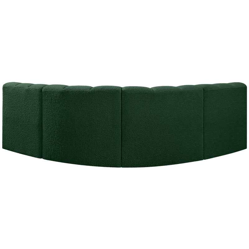 Meridian Arc Green Boucle Fabric 4 pc Modular Sectional IMAGE 3
