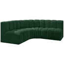 Meridian Arc Green Boucle Fabric 4 pc Modular Sectional IMAGE 4