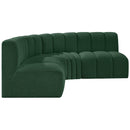 Meridian Arc Green Boucle Fabric 4 pc Modular Sectional IMAGE 6