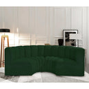 Meridian Arc Green Boucle Fabric 4 pc Modular Sectional IMAGE 2