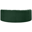 Meridian Arc Green Boucle Fabric 4 pc Modular Sectional IMAGE 3