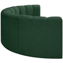 Meridian Arc Green Boucle Fabric 4 pc Modular Sectional IMAGE 6