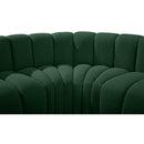 Meridian Arc Green Boucle Fabric 4 pc Modular Sectional IMAGE 7