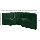 Meridian Arc Green Boucle Fabric 4 pc Modular Sectional IMAGE 8