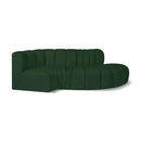 Meridian Arc Green Boucle Fabric 4 pc Modular Sectional IMAGE 1