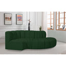 Meridian Arc Green Boucle Fabric 4 pc Modular Sectional IMAGE 2