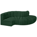 Meridian Arc Green Boucle Fabric 4 pc Modular Sectional IMAGE 5
