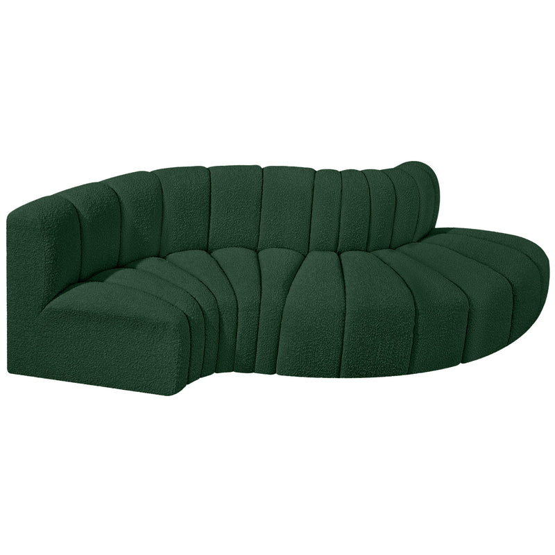 Meridian Arc Green Boucle Fabric 4 pc Modular Sectional IMAGE 5