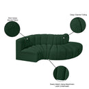 Meridian Arc Green Boucle Fabric 4 pc Modular Sectional IMAGE 7