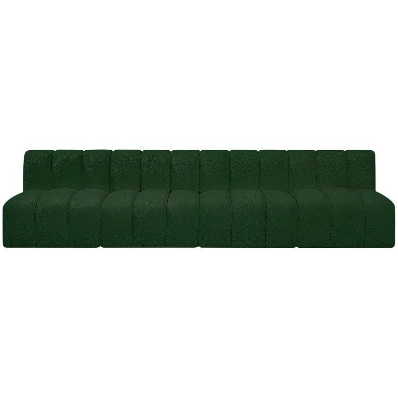 Meridian Arc Green Boucle Fabric 4 pc Modular Sectional IMAGE 4