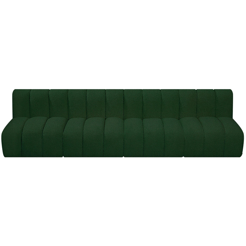 Meridian Arc Green Boucle Fabric 4 pc Modular Sectional IMAGE 5