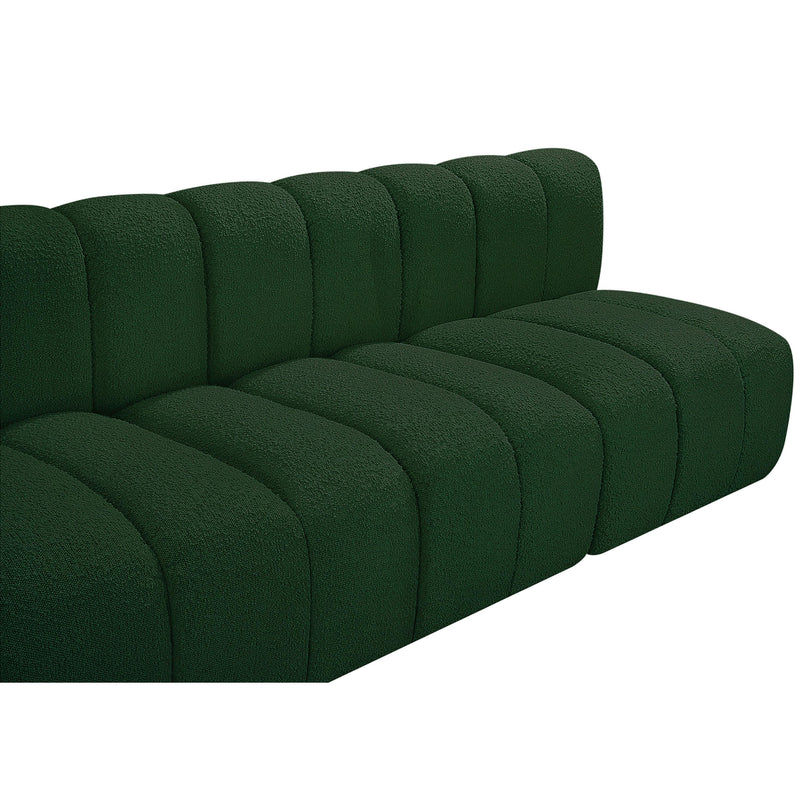 Meridian Arc Green Boucle Fabric 4 pc Modular Sectional IMAGE 7