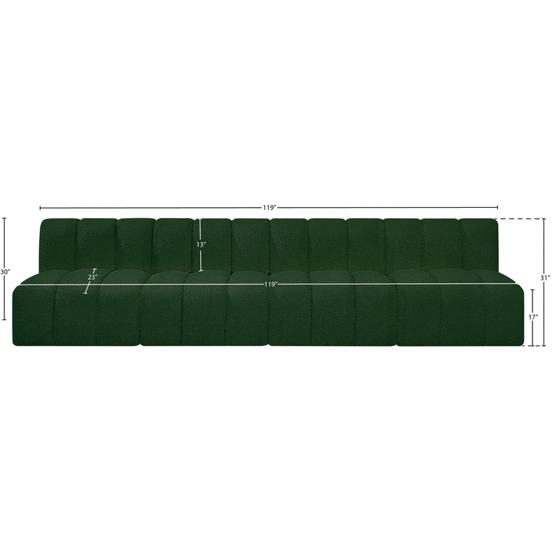 Meridian Arc Green Boucle Fabric 4 pc Modular Sectional IMAGE 8