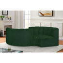 Meridian Arc Green Boucle Fabric 4 pc Modular Sectional IMAGE 2