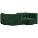 Meridian Arc Green Boucle Fabric 4 pc Modular Sectional IMAGE 3