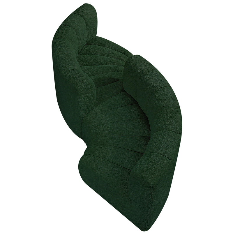 Meridian Arc Green Boucle Fabric 4 pc Modular Sectional IMAGE 4