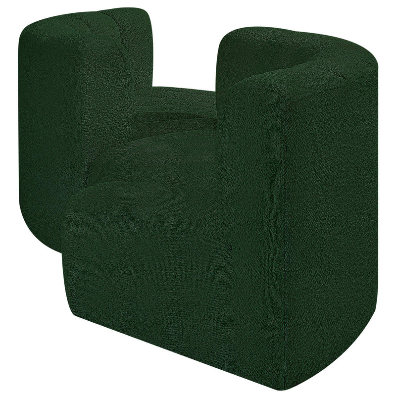 Meridian Arc Green Boucle Fabric 4 pc Modular Sectional IMAGE 5